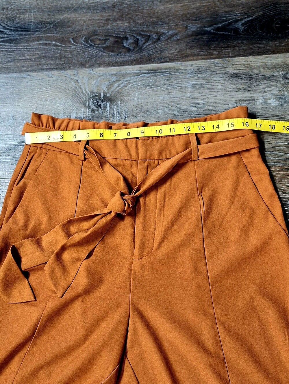Lulus Burnt Orange Paper Bag Waist Pants, Size XL - Picture 8 of 10